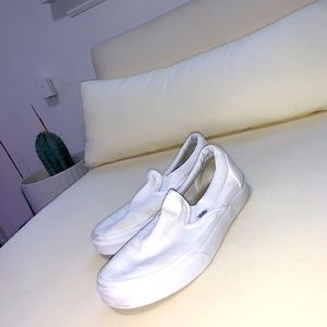Women’s white slide vans